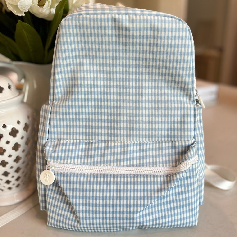 TRVL Design light blue gingham backpack used a handful of times.